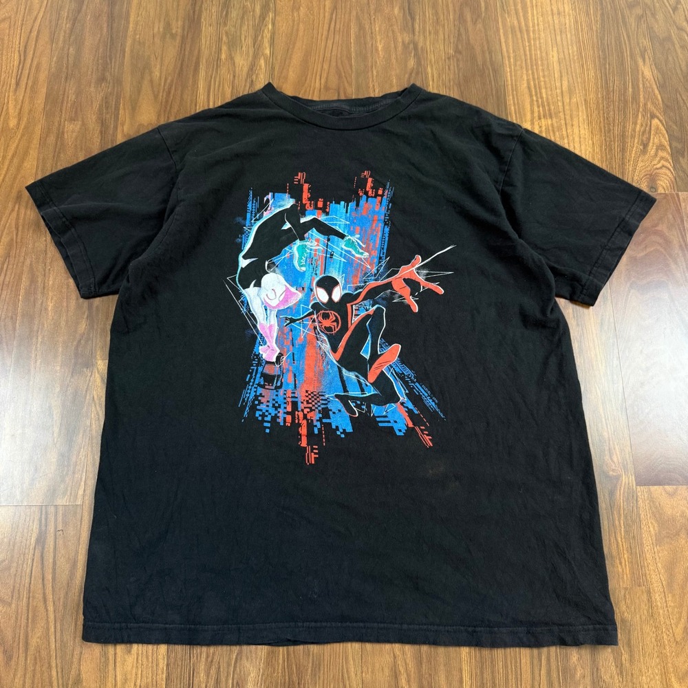 Marvel Spider-Man Across the Spider-Verse Miles Morales Gwen Stacy T-Shirt Large